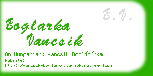 boglarka vancsik business card